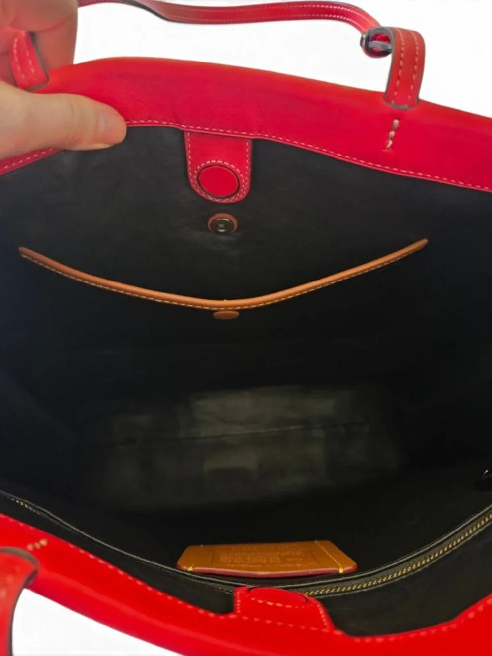 Coach Disney Mickey Skinny Tote Glovetanned Leather Red Rare NWOT Authenticated